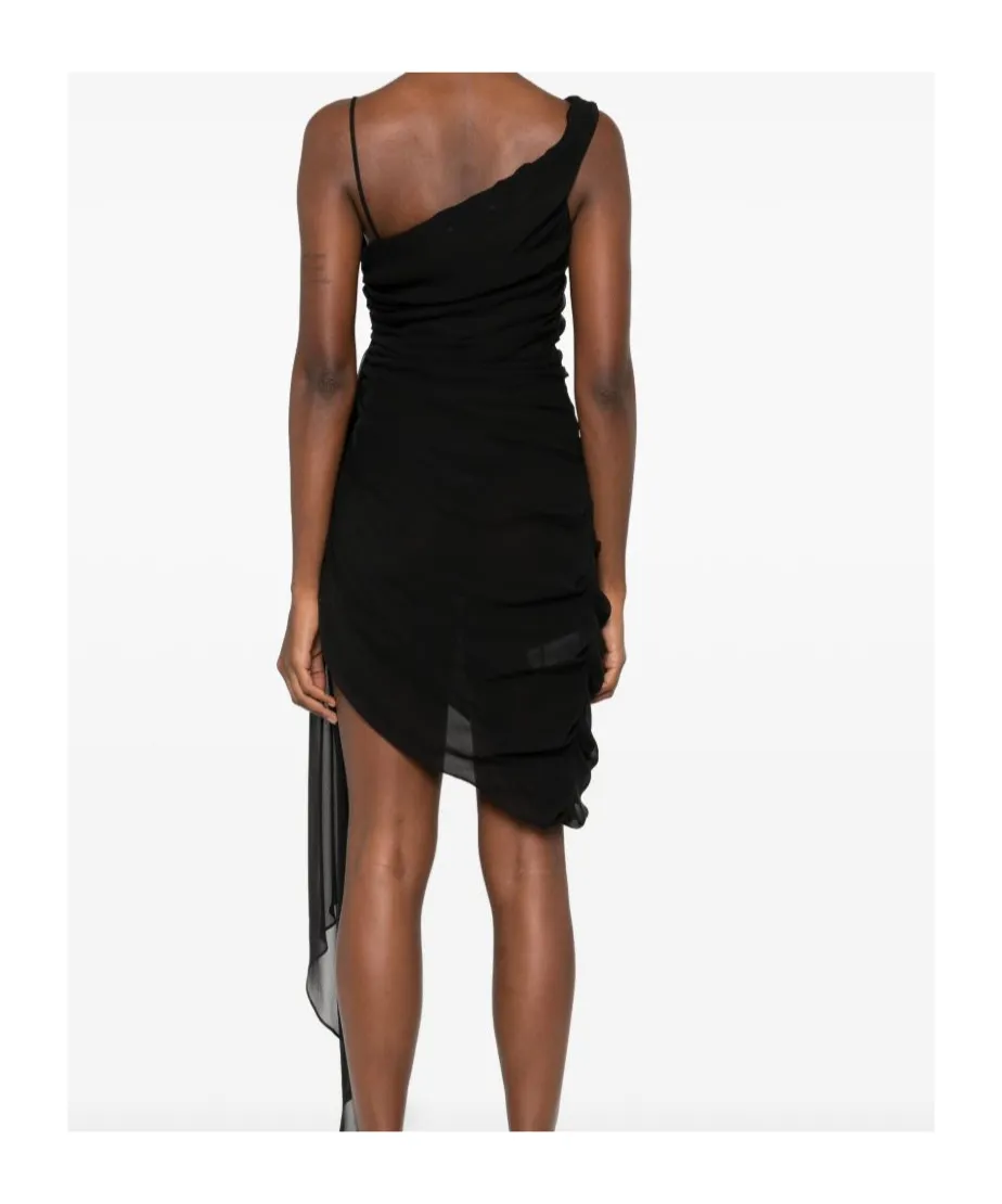 Embellished One-Shoulder Dress