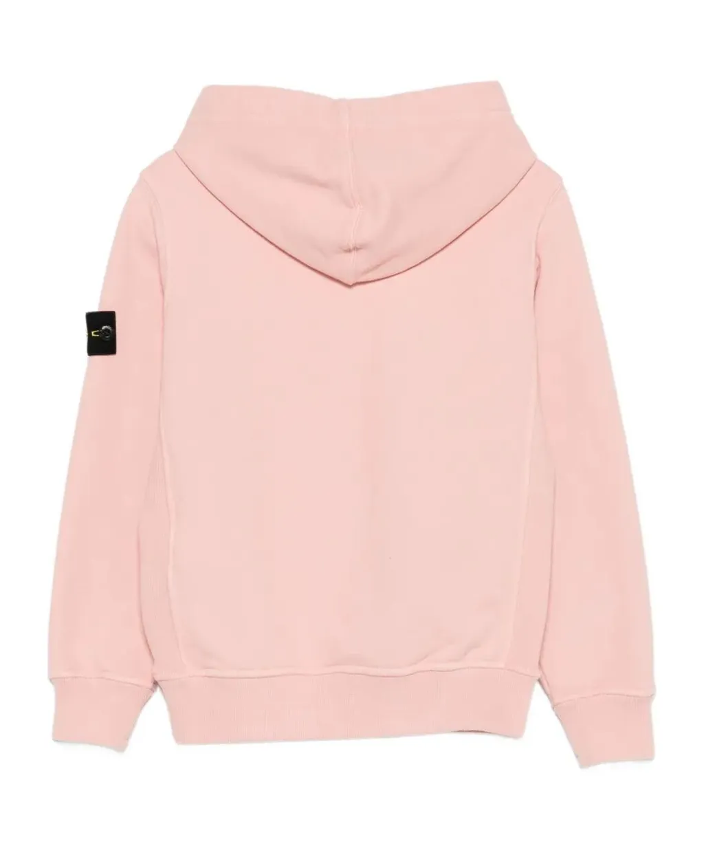 Stone Island Junior Logo Patch Long Sleeved Hoodie