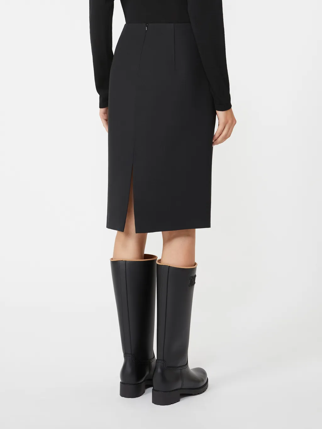 Wool And Silk Pencil Skirt