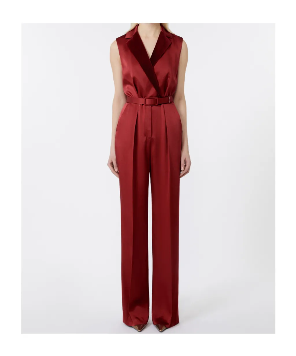 Lapel Sleeveless Jumpsuit