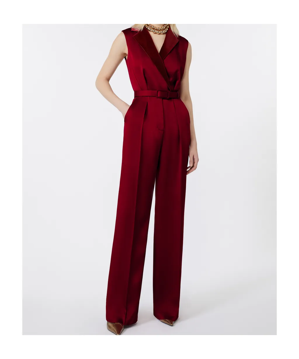 Lapel Sleeveless Jumpsuit