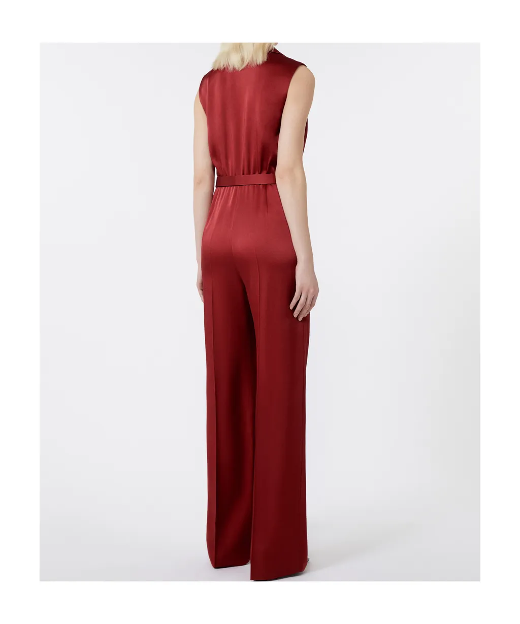 Lapel Sleeveless Jumpsuit