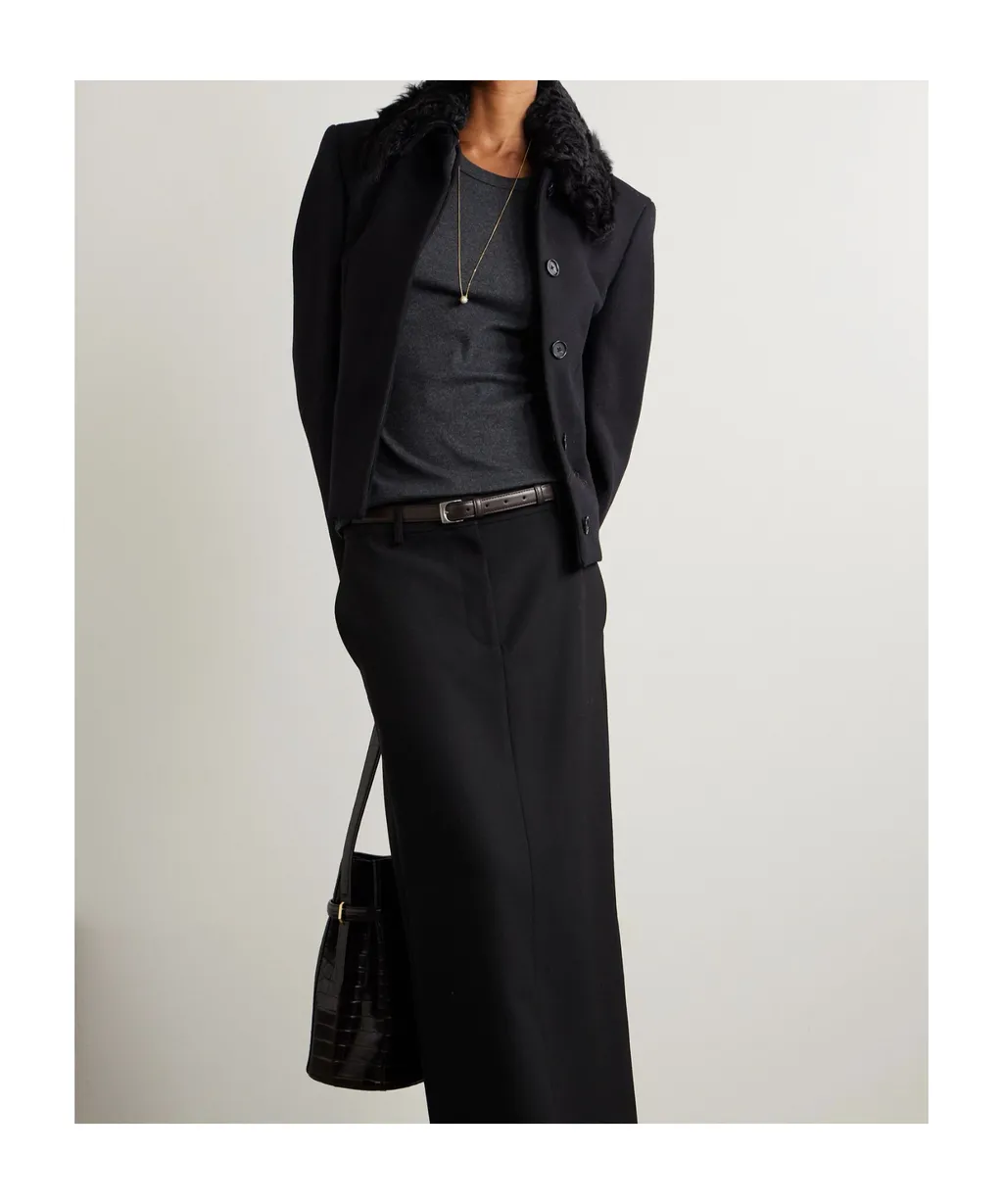 Shearling-Collar Jacket