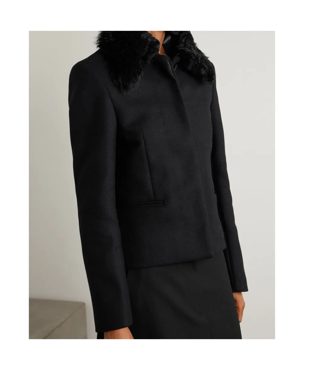 Shearling-Collar Jacket