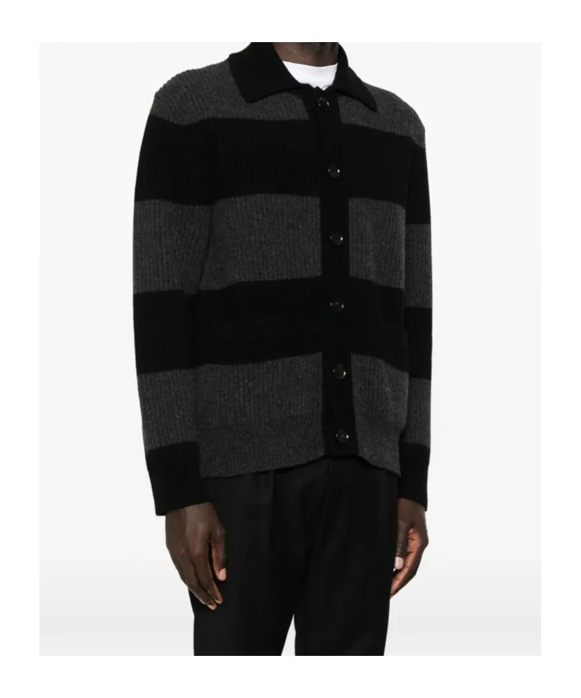 Striped Button-Down Sweater
