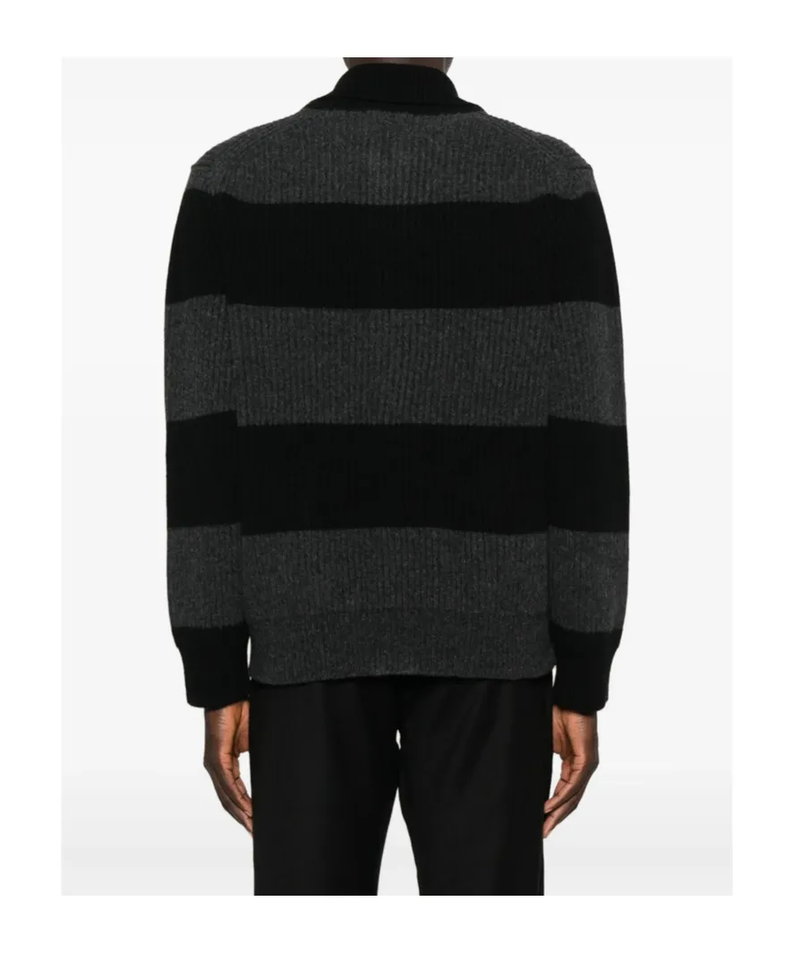Striped Button-Down Sweater