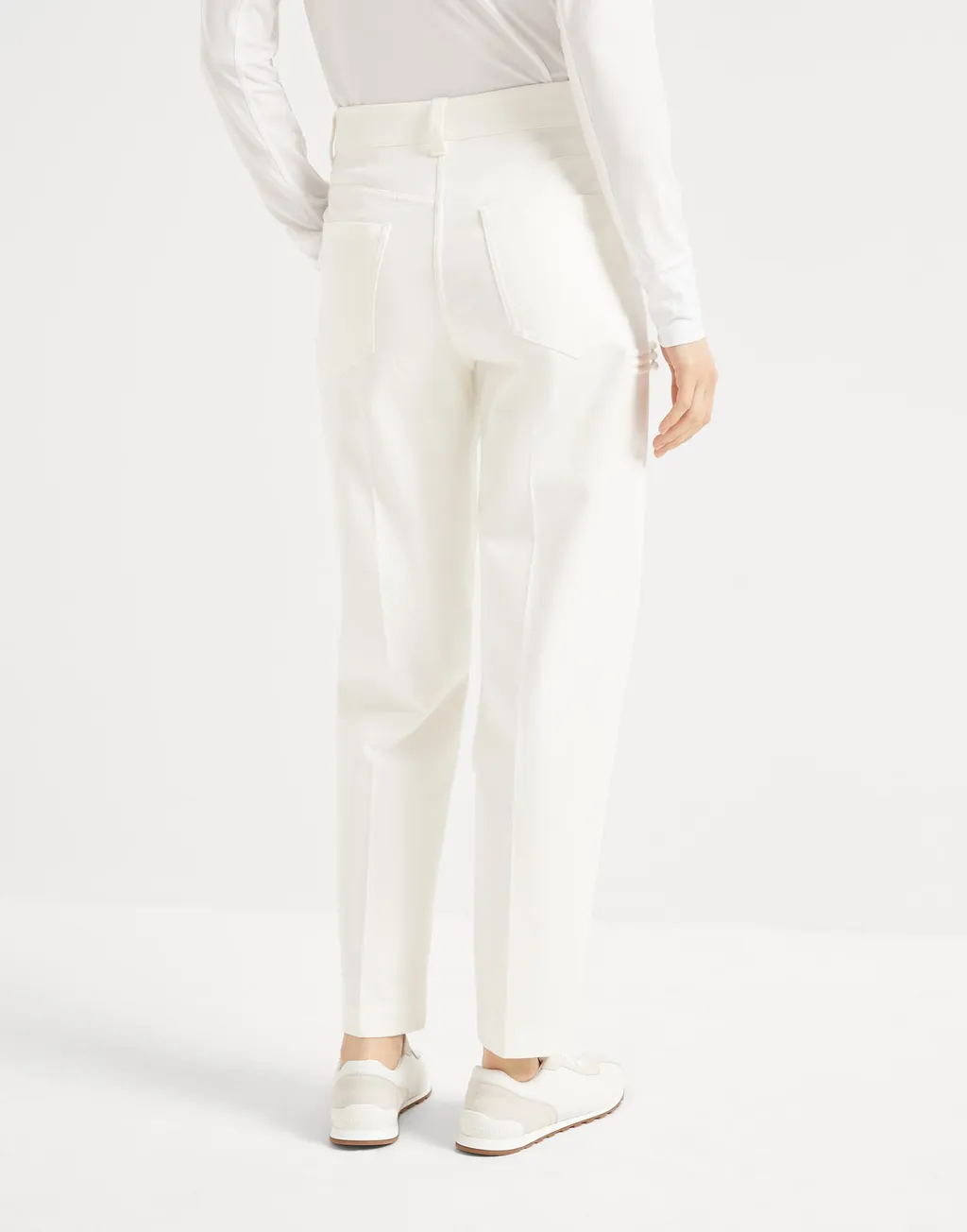 Brunello Cucinelli Logo Embroidered Straight Leg Pants