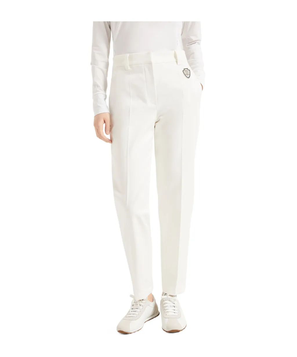 Brunello Cucinelli Logo Embroidered Straight Leg Pants