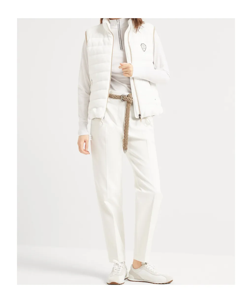 Brunello Cucinelli Logo Embroidered Straight Leg Pants