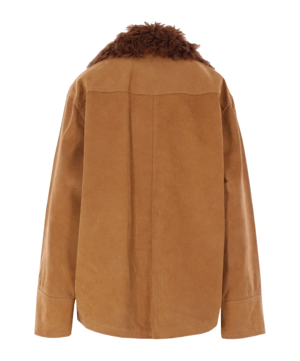 Plan C Faux Fur Collar Coat