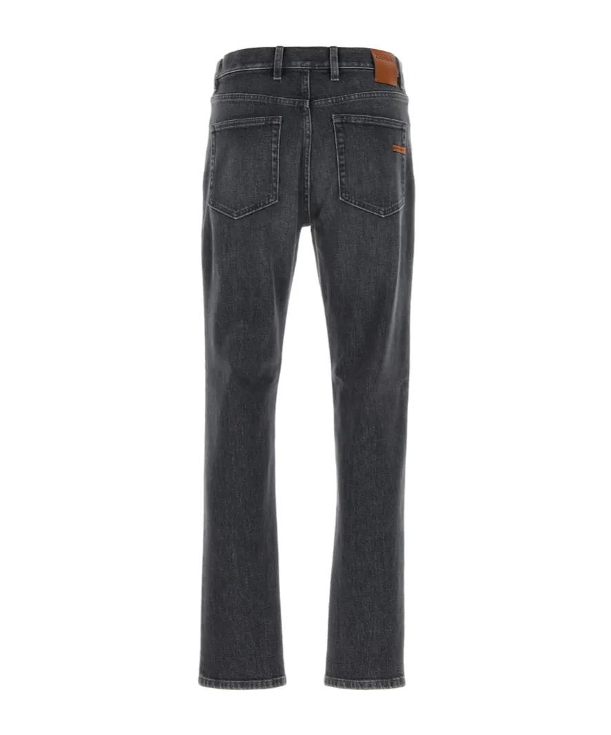 Zegna Logo Label Stretch Denim Jeans