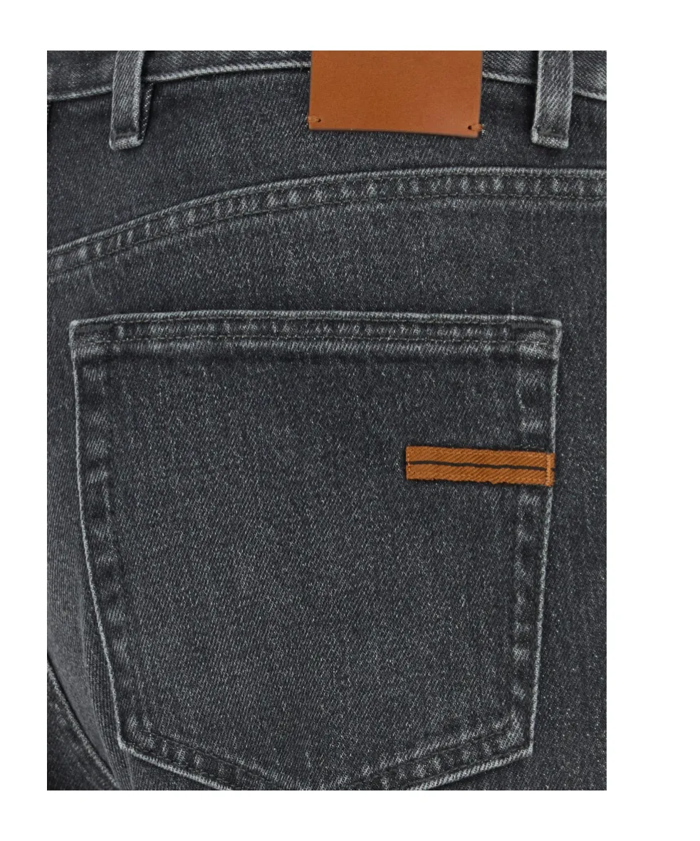 Zegna Logo Label Stretch Denim Jeans