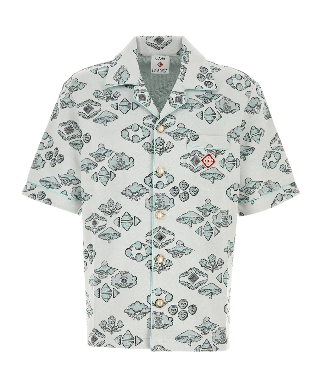 Casablanca Jacquard Motif Short Sleeve Shirt