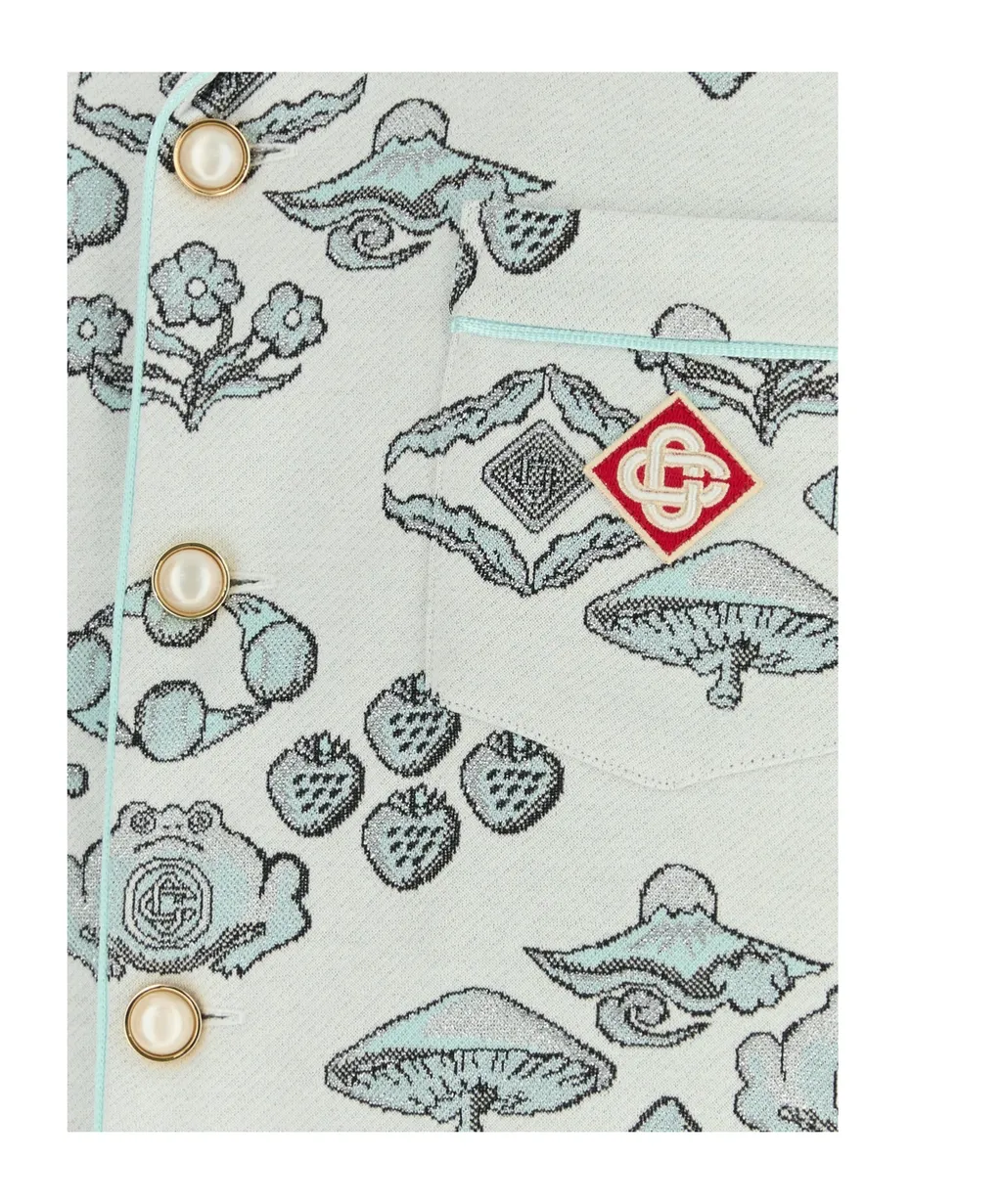 Casablanca Jacquard Motif Short Sleeve Shirt