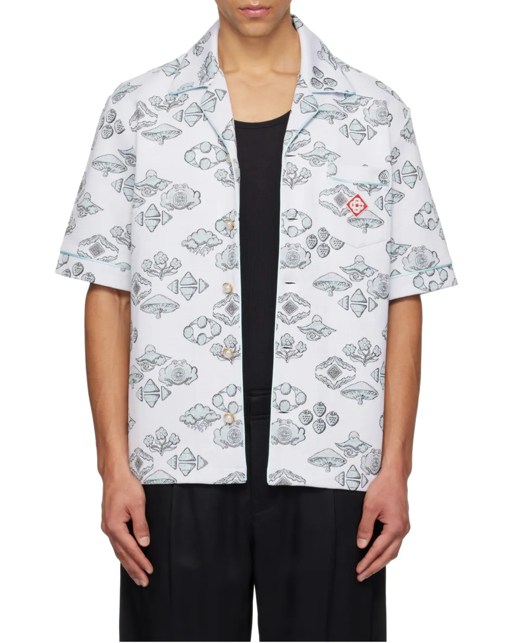 Casablanca Jacquard Motif Short Sleeve Shirt