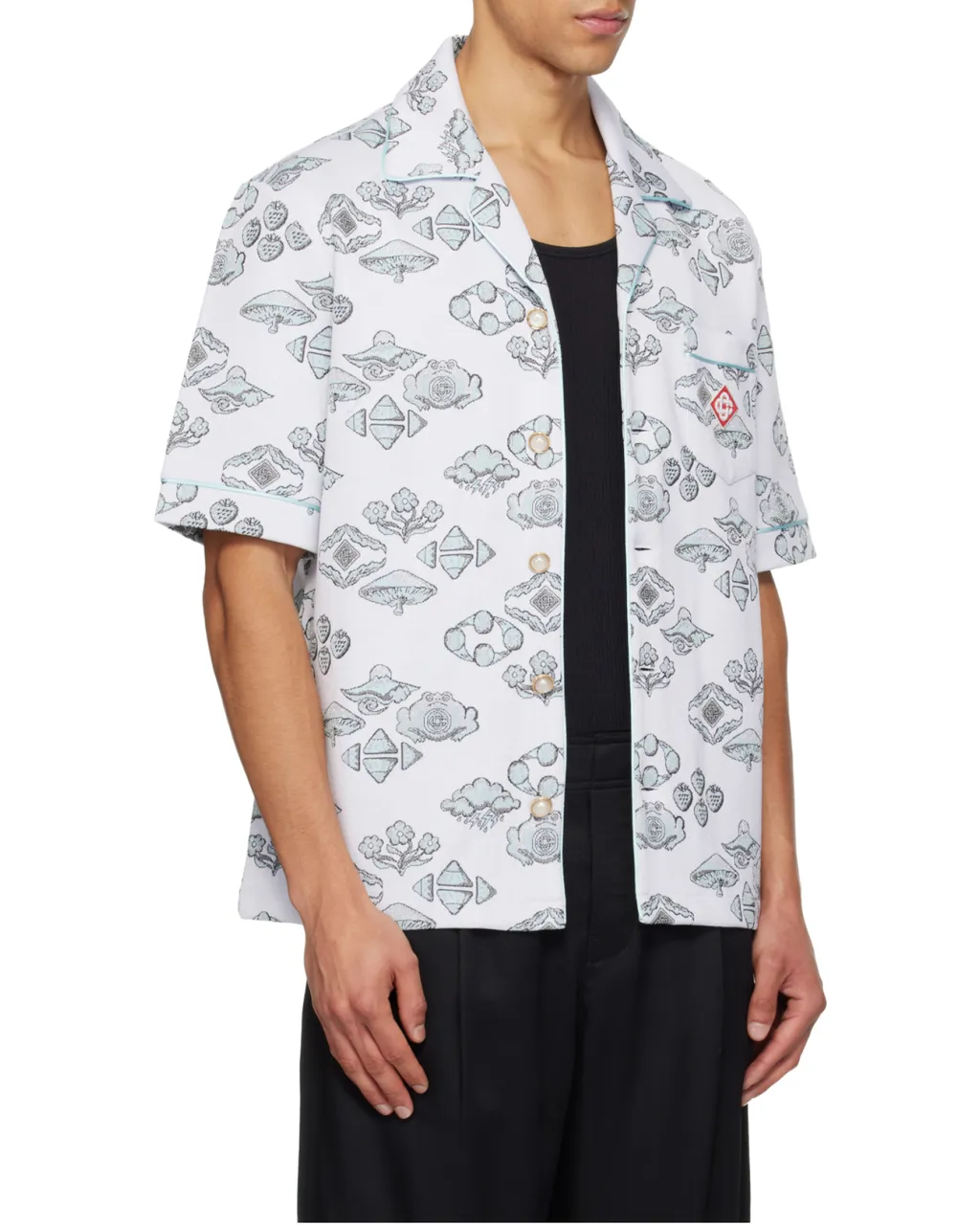 Casablanca Jacquard Motif Short Sleeve Shirt
