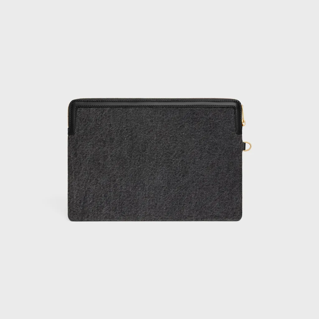 Small Pouch With Strap Cuir Triomphe In Denim