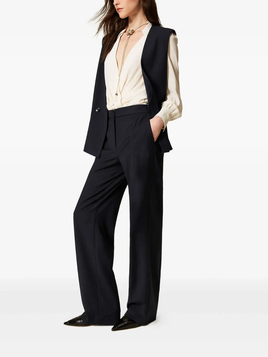 Wide-Leg Side-Pocket Trousers