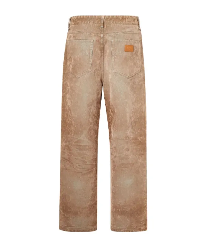 Fendi Logo Patch Straight-Leg Long Jeans