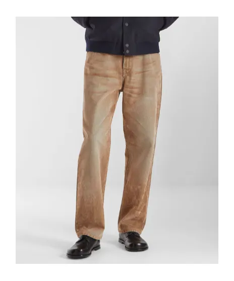 Fendi Logo Patch Straight-Leg Long Jeans