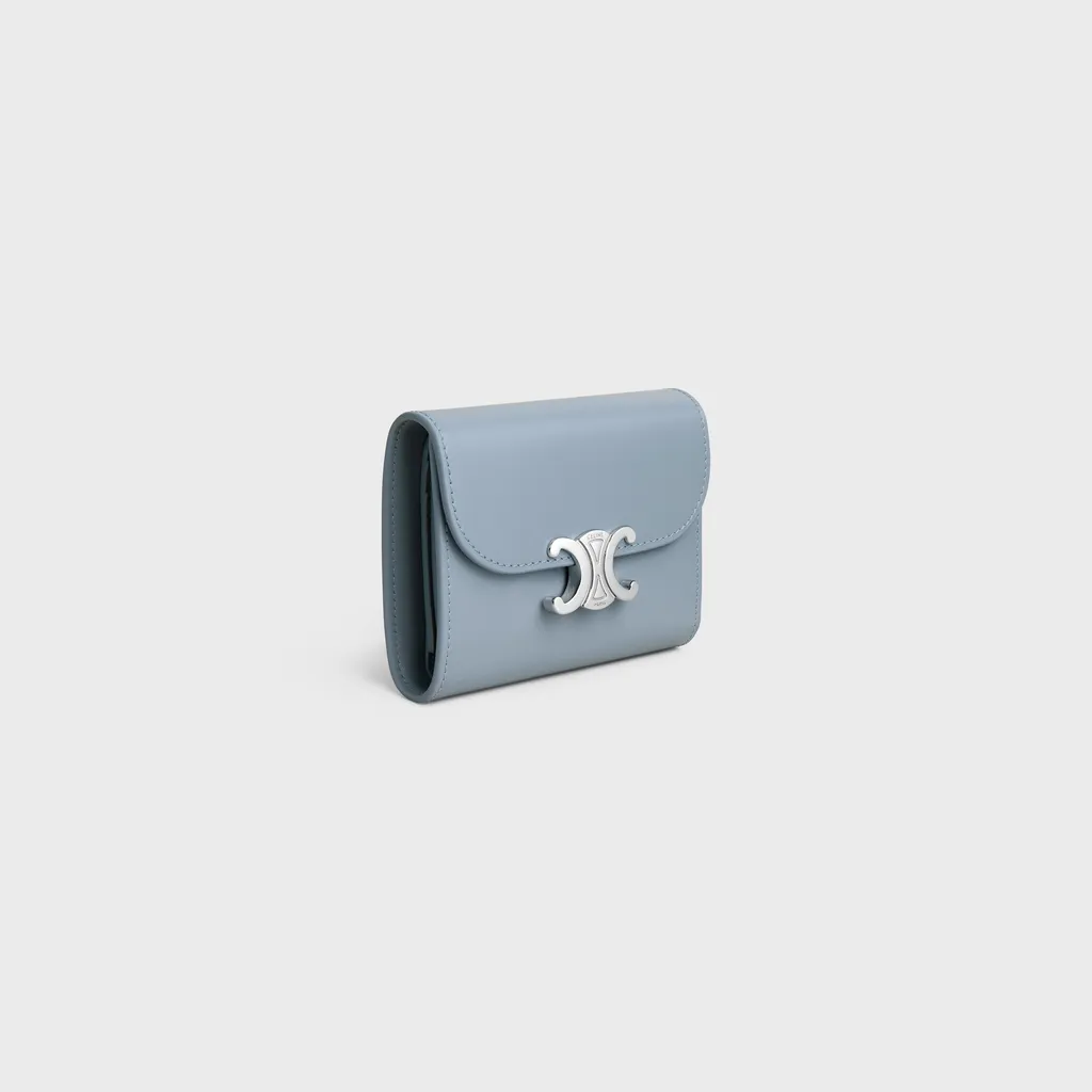 Small Flap Wallet Triomphe In Shiny Calfskin