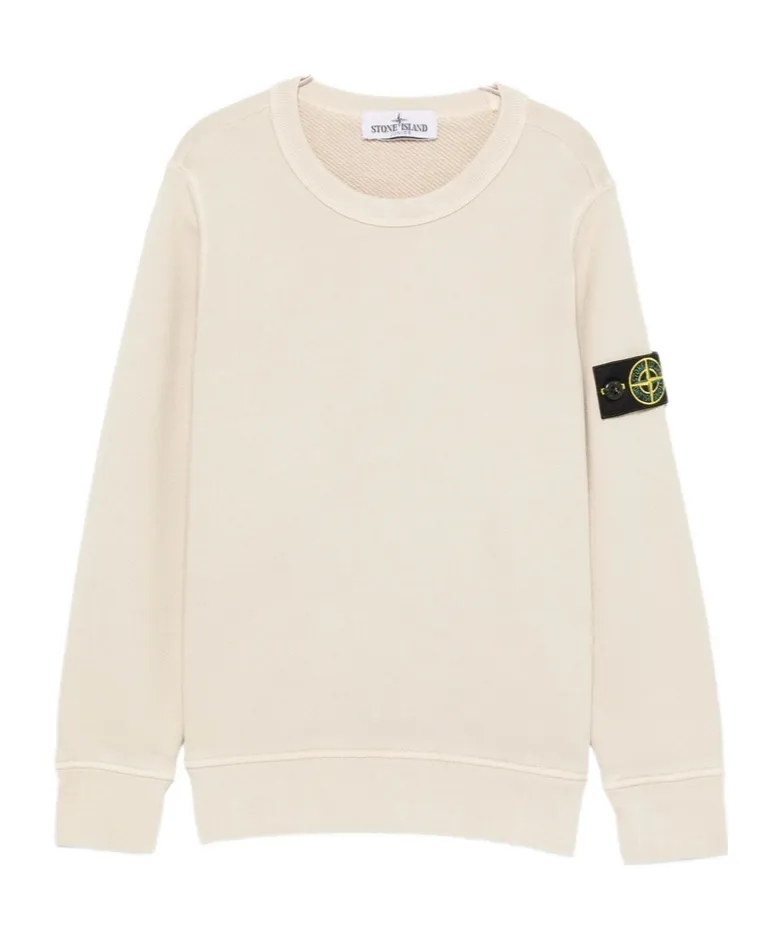 Stone Island Junior Long Sleeved Logo Patch Sweatshirt