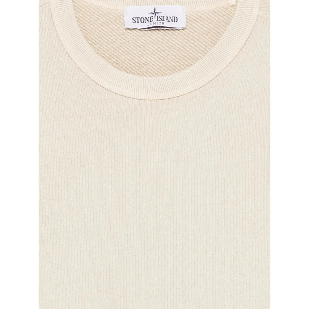 Stone Island Junior Long Sleeved Logo Patch Sweatshirt