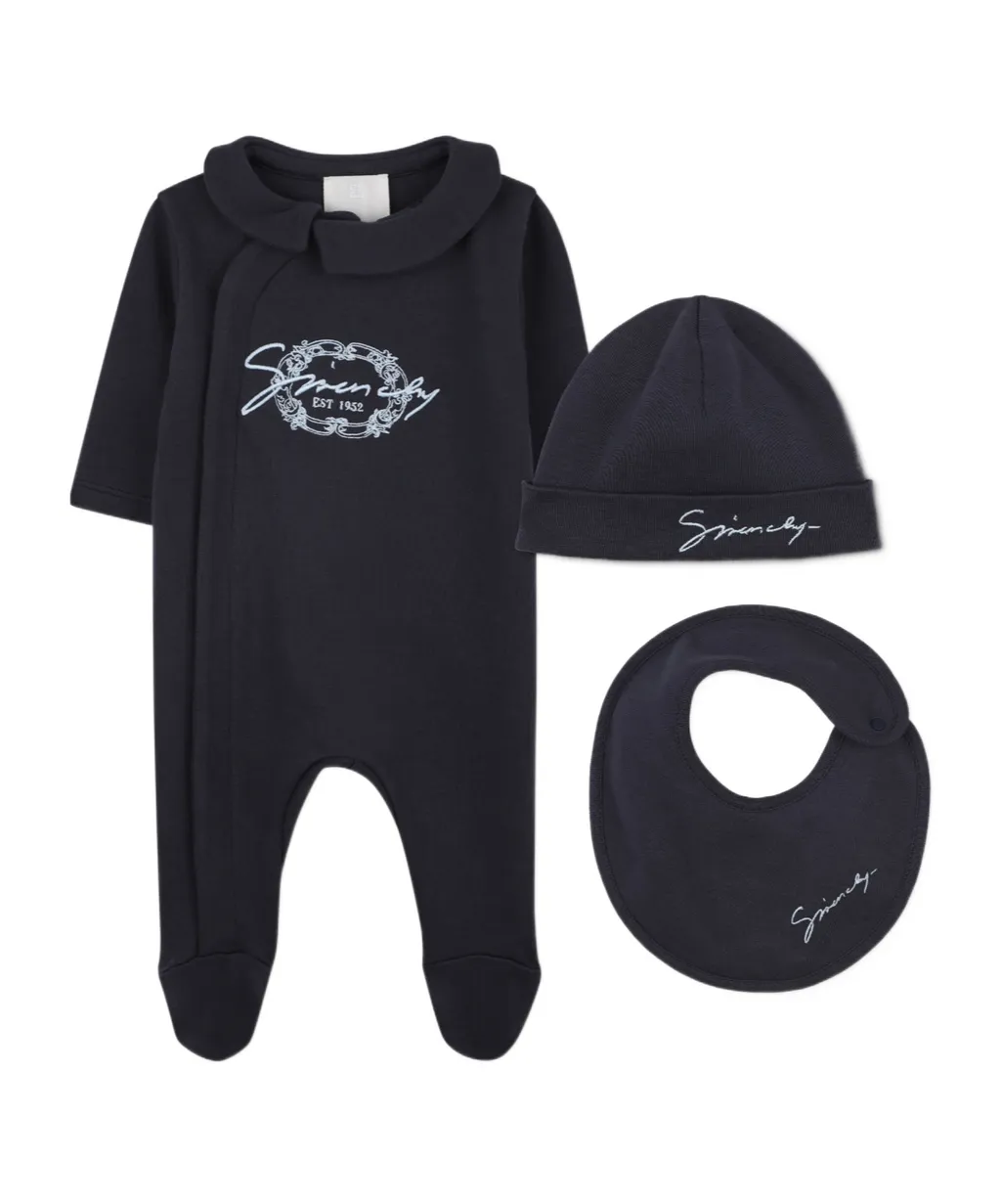 Givenchy Kids Logo-Embroidered Three-Piece Babygrow Set