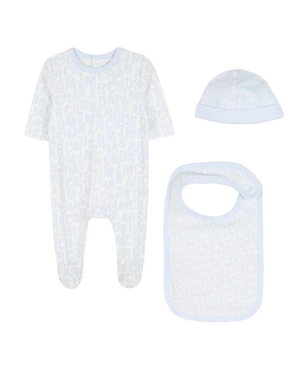 Light Blue Babygrow Set For Baby Boy With Logo
