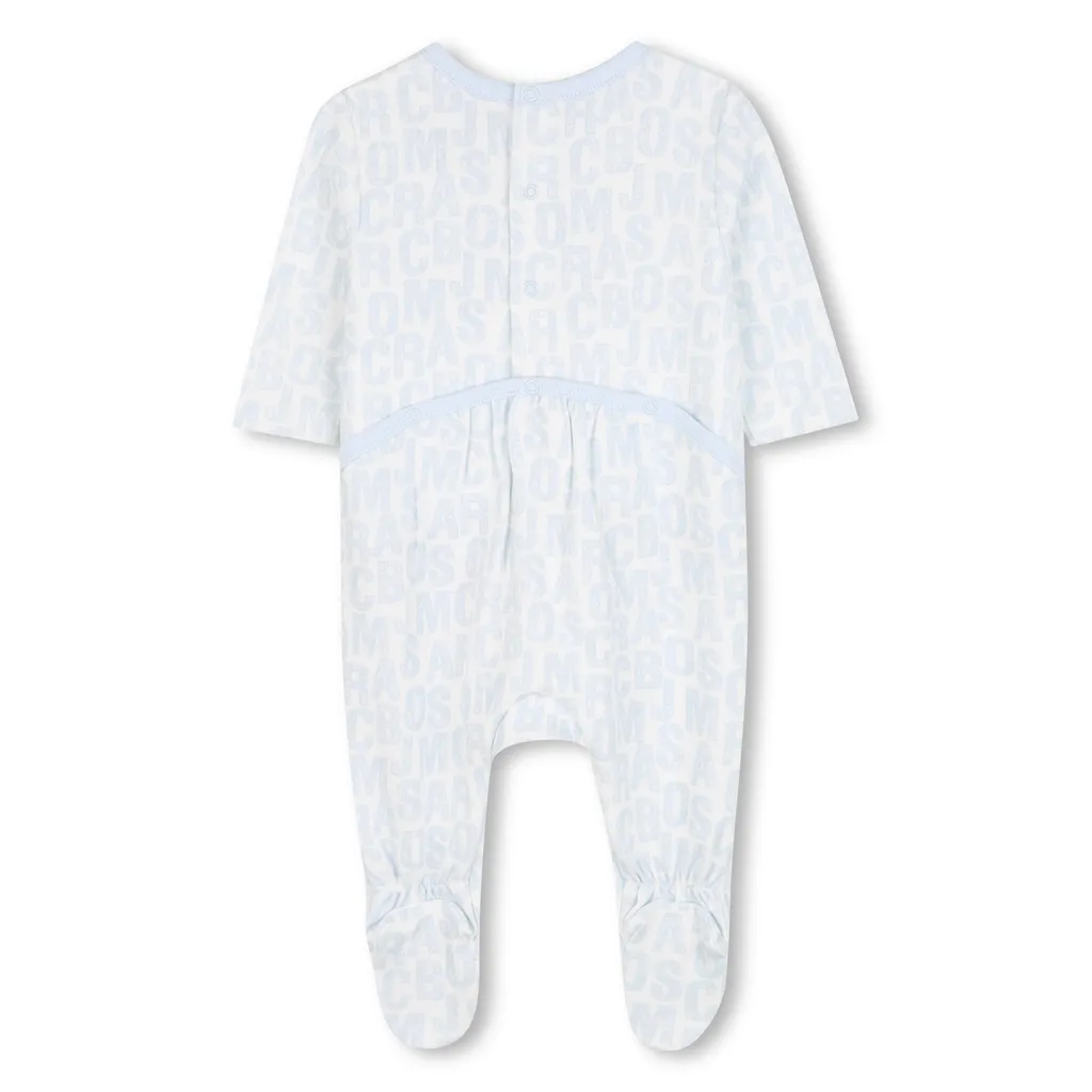 Light Blue Babygrow Set For Baby Boy With Logo