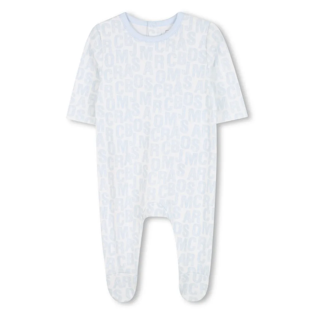 Light Blue Babygrow Set For Baby Boy With Logo