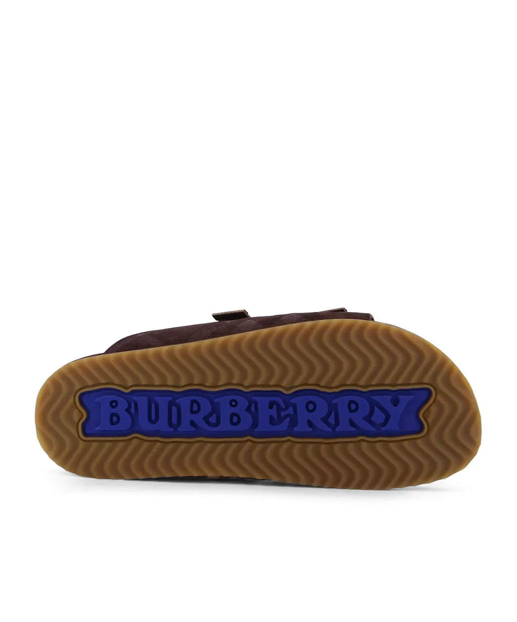 Burberry Double Buckle Checked Slides