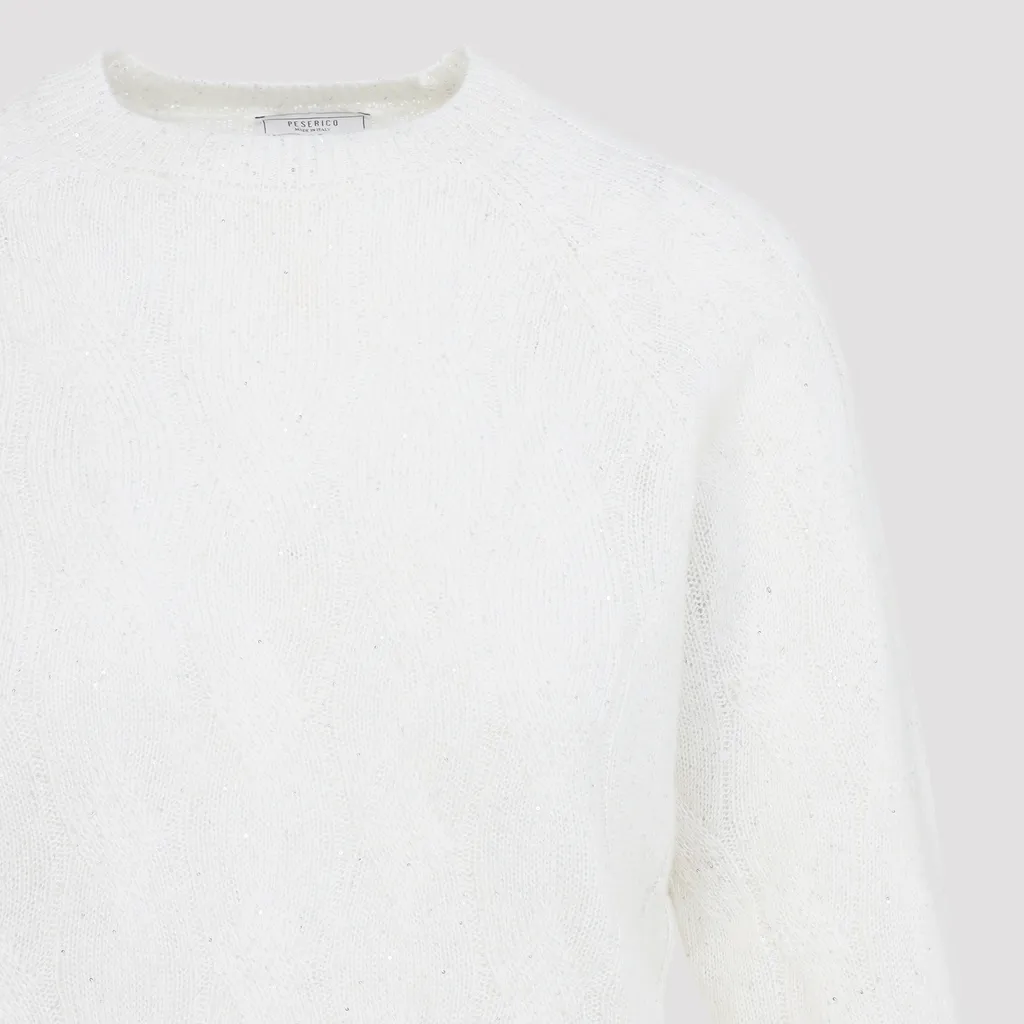 Cable-Knit Round-Neck Sweater