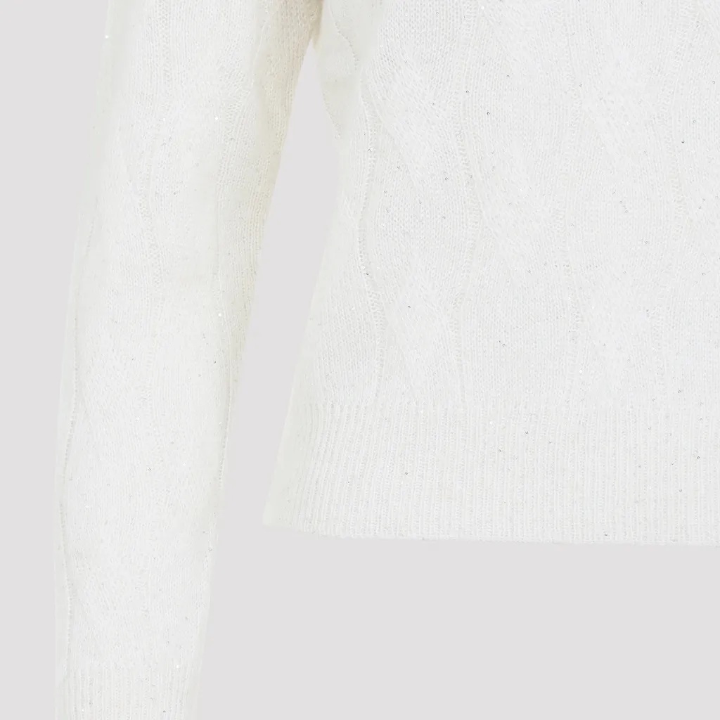 Cable-Knit Round-Neck Sweater