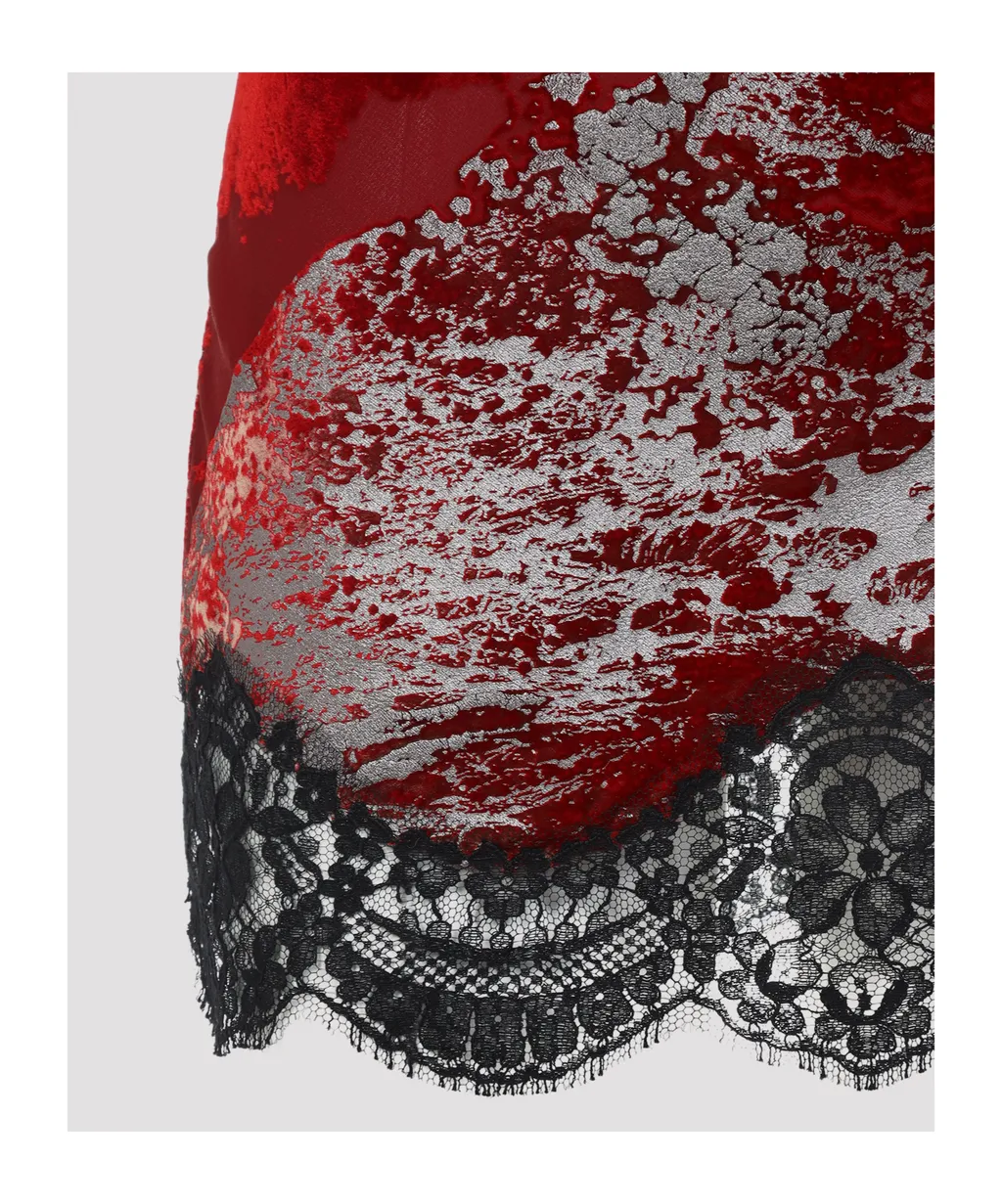 Marine Print Lace Mini Dress