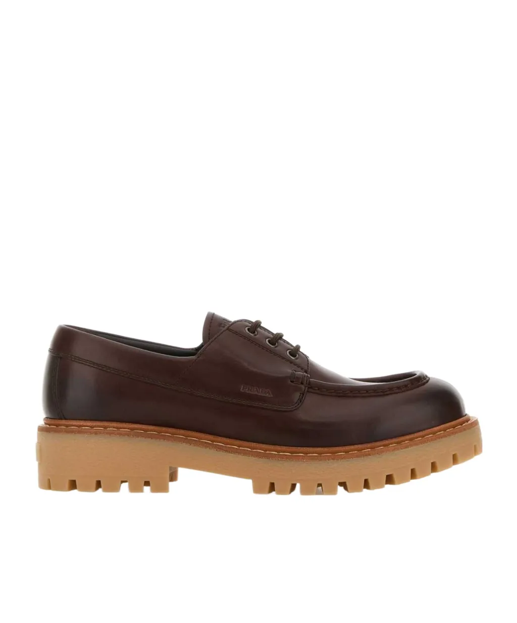 Prada Logo-Debossed Lace-Up Shoes