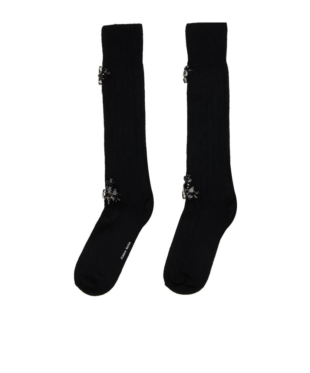 Embellished Rose Knee Socks