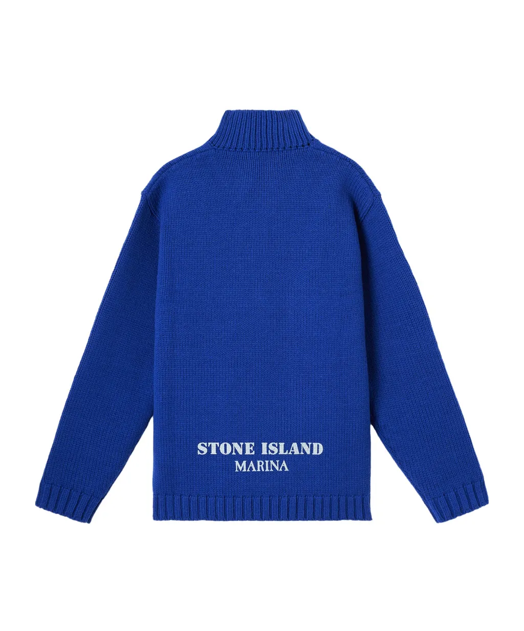 High-Neck Zip-Front Sweater