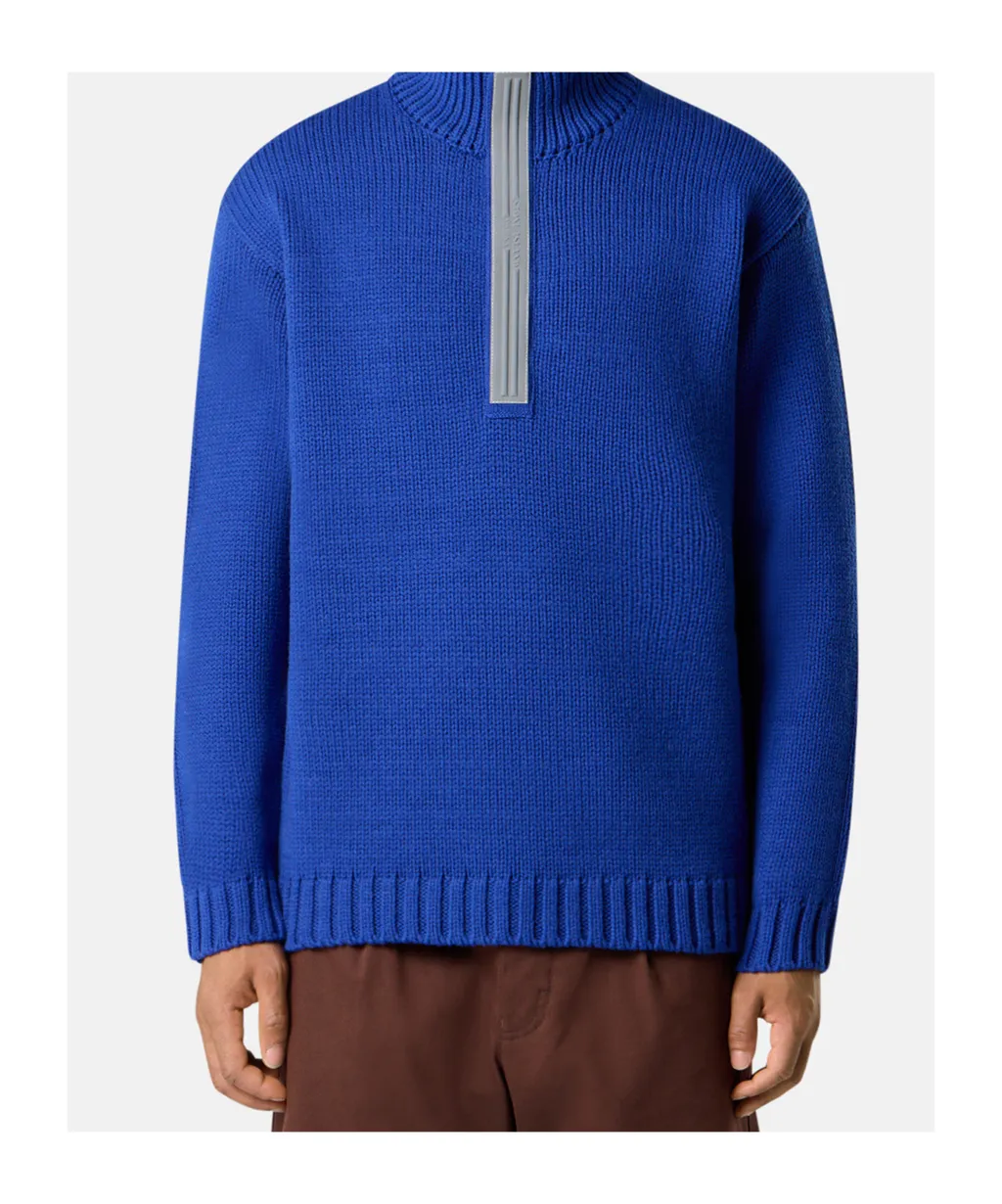 High-Neck Zip-Front Sweater