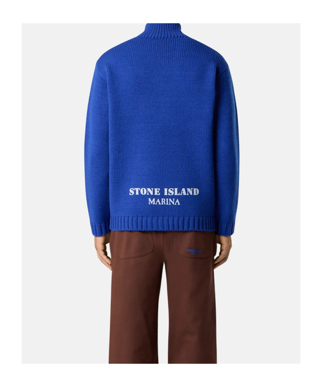 High-Neck Zip-Front Sweater