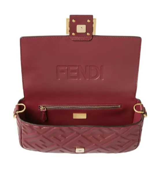 Fendi Baguette Ff Embossed Shoulder Bag
