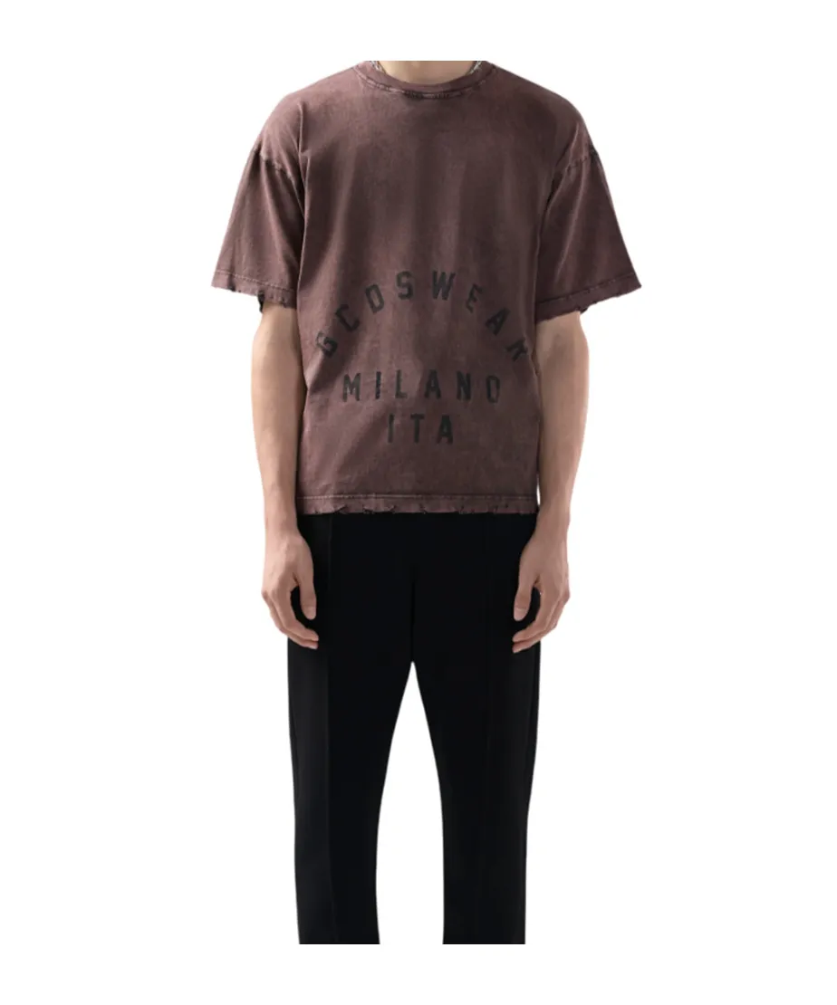 Distressed-Effect Graphic-Print T-Shirt