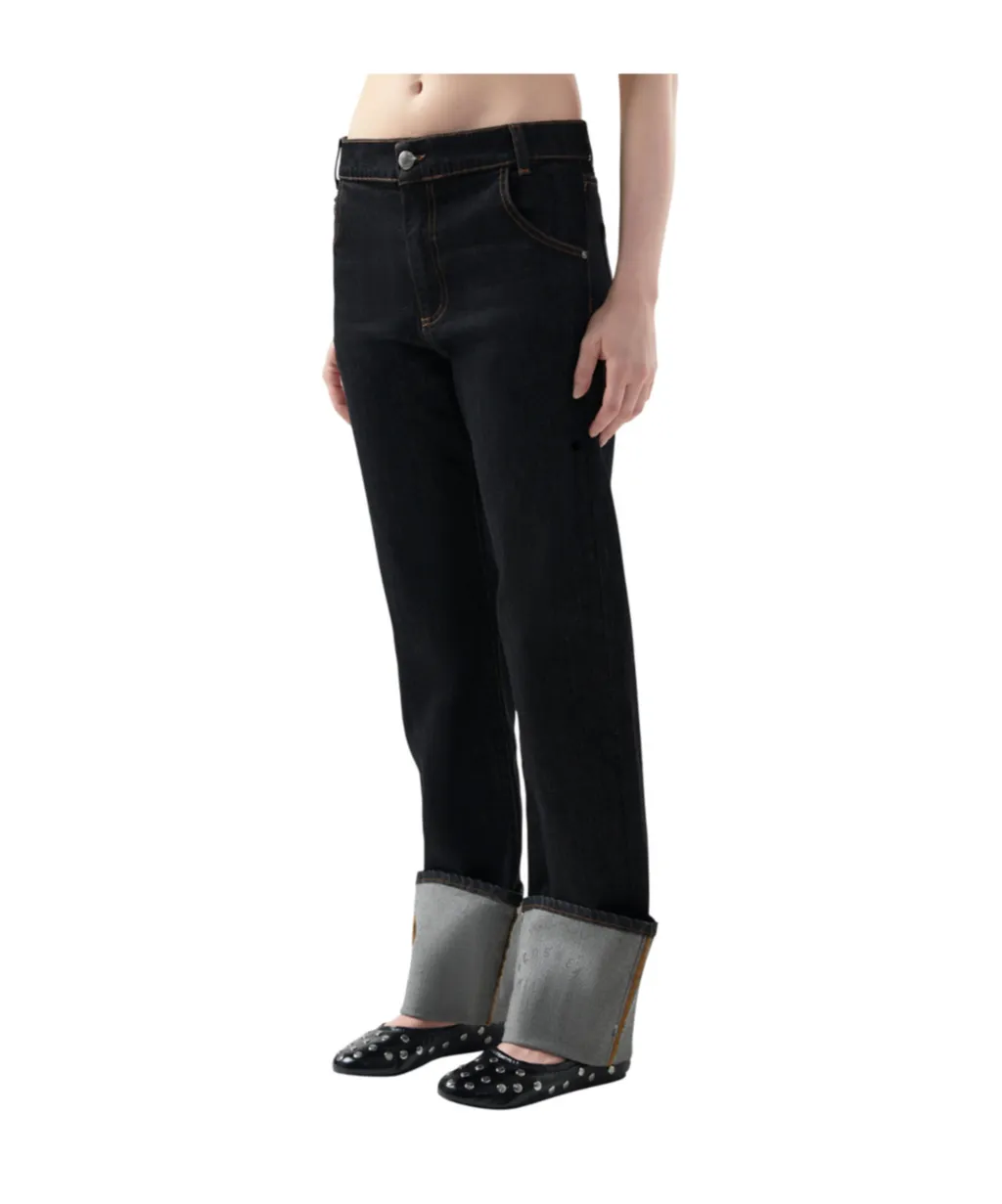 Cuffed-Hem Jeans