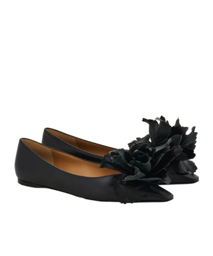 Flower Embellished Ballet Flat