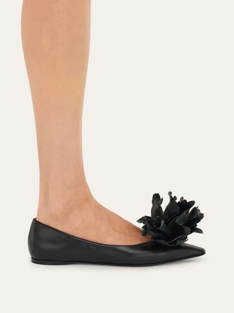 Flower Embellished Ballet Flat