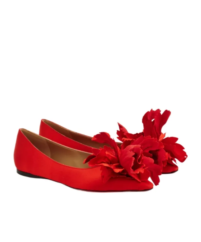 Flower Embellished Ballet Flat