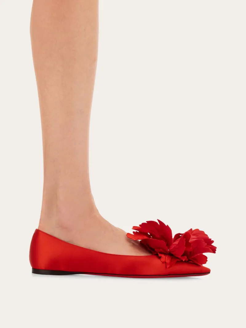 Flower Embellished Ballet Flat