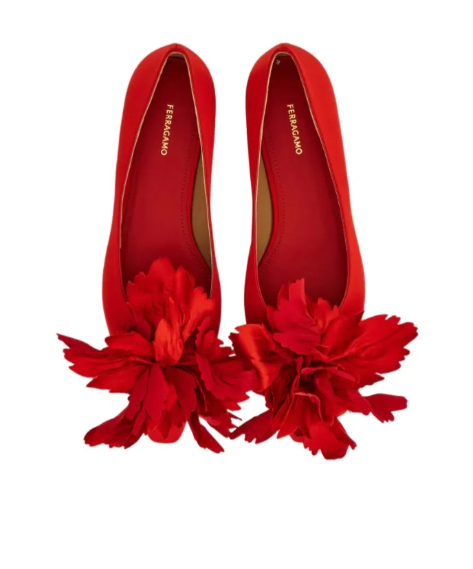 Flower Embellished Ballet Flat
