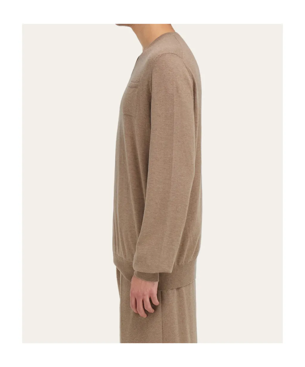 V-Neck Sweater With Pocket Detail