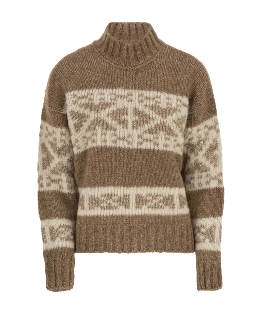 Peserico Geometric High Neck Knitwear